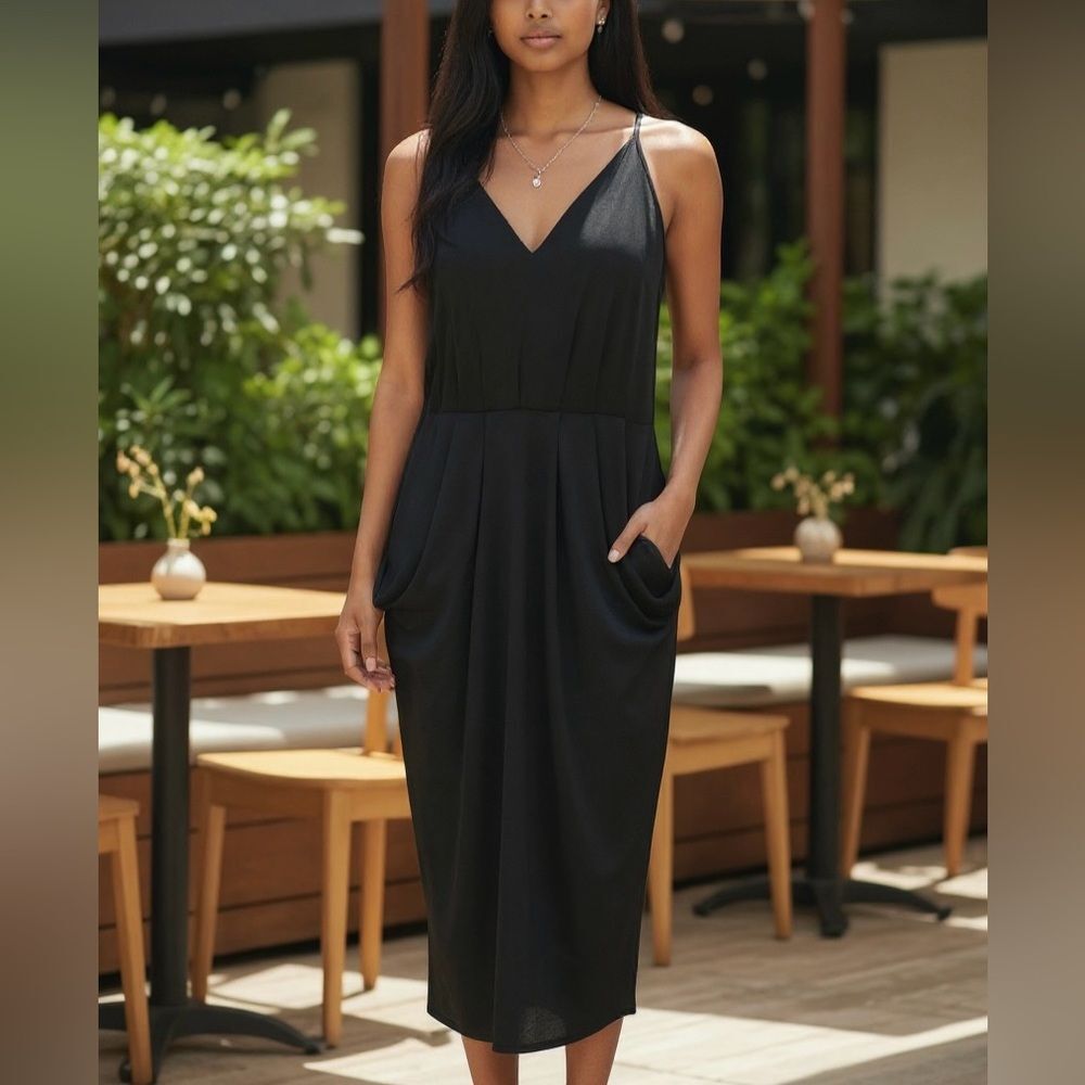 BCBGeneration Elegant Black Midi Dress
